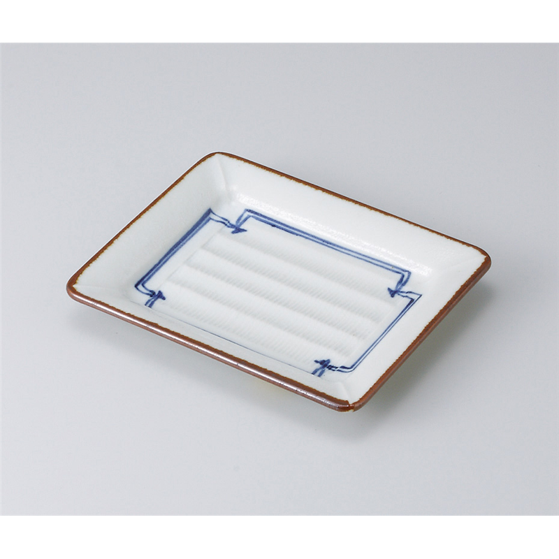古林陶器 焼物皿 灰釉染付焼物皿 512930130 1個(ご注文単位1個)【直送品】