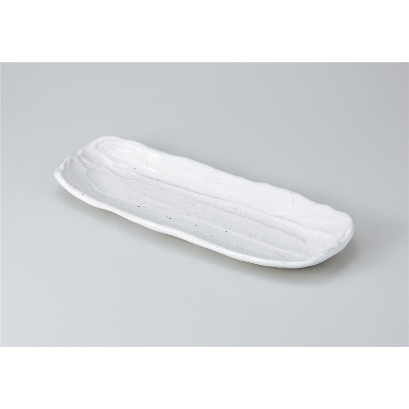 古林陶器 さんま皿 白釉荒ソギ盛込み皿 814050341 1個(ご注文単位1個)【直送品】