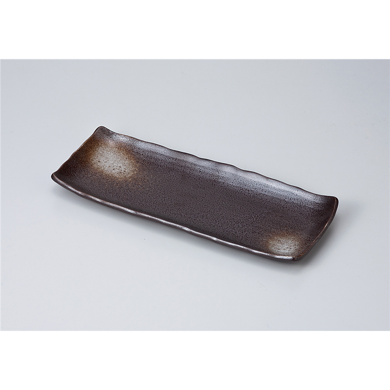 古林陶器 さんま皿 チョコ水晶長角皿 714050247 1個(ご注文単位1個)【直送品】