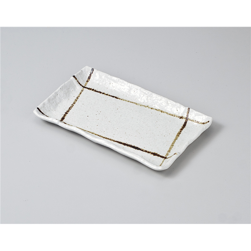 古林陶器 さんま皿 粉引らせん9.0長角皿 612520370 1個(ご注文単位1個)【直送品】