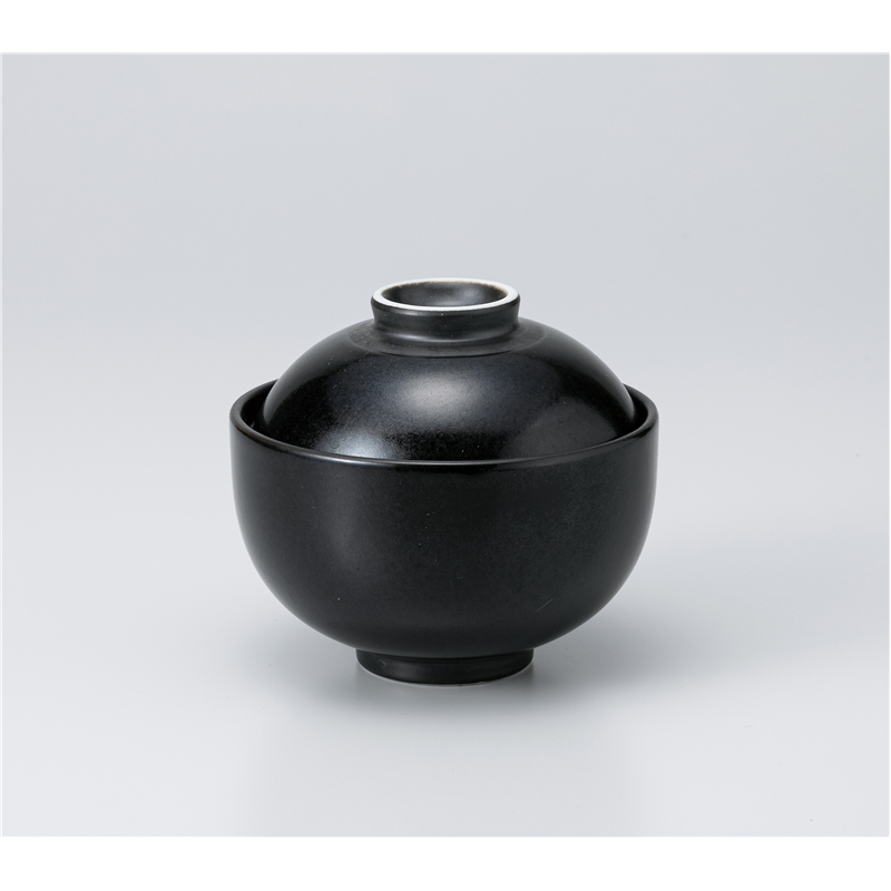 古林陶器 蓋物 漆黒円菓子 1117040526 1個(ご注文単位1個)【直送品】