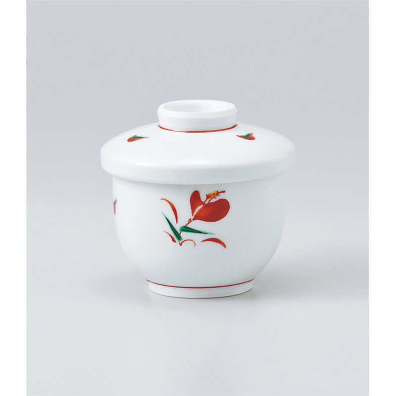 古林陶器 蒸椀 白磁強化花ひらりむし碗(小) 917620547 1個(ご注文単位1個)【直送品】