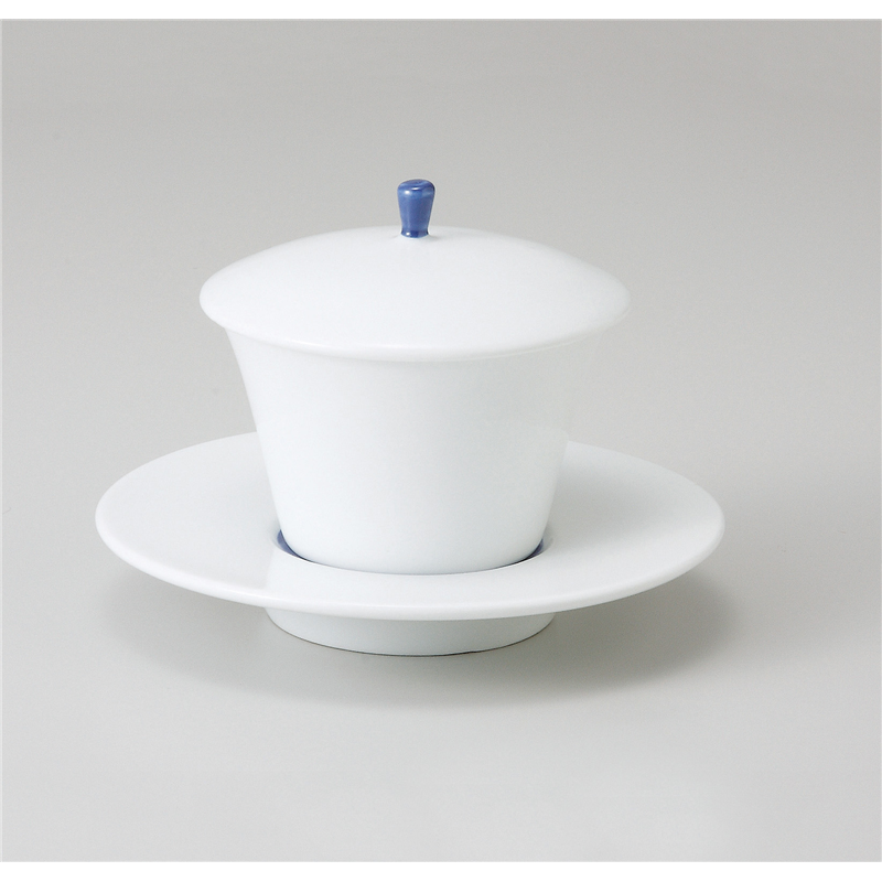 古林陶器 蒸椀 青巻小蓋物(受皿付) 501210305 1個(ご注文単位1個)【直送品】