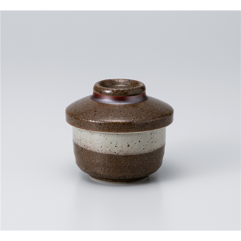 古林陶器 蒸椀 渕白ブラウンミニミニ蓋物 1117950425 1個(ご注文単位1個)【直送品】