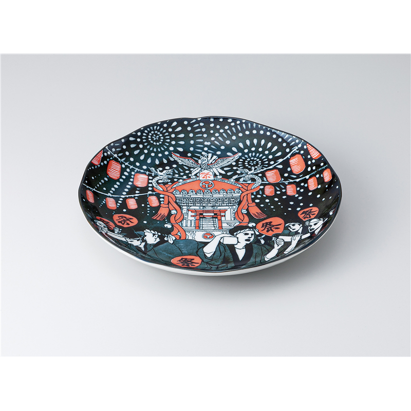 古林陶器 和皿(丸) 祭り 8.0皿 1319740301 1個(ご注文単位1個)【直送品】