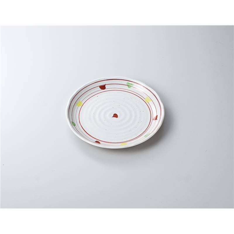 古林陶器 和皿(丸) 粉引赤絵千鳥8.0皿 621630147 1個(ご注文単位1個)【直送品】