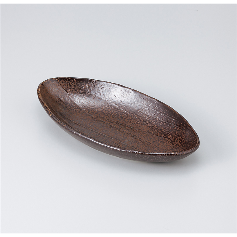 古林陶器 多用皿 茶南蛮24.5cm舟型鉢 922410163 1個（ご注文単位1個）【直送品】