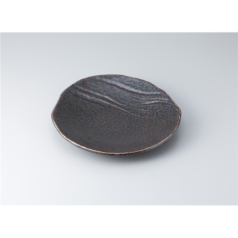 古林陶器 多用皿 28cm丸皿いぶし銀結晶 1320710125 1個(ご注文単位1個)【直送品】