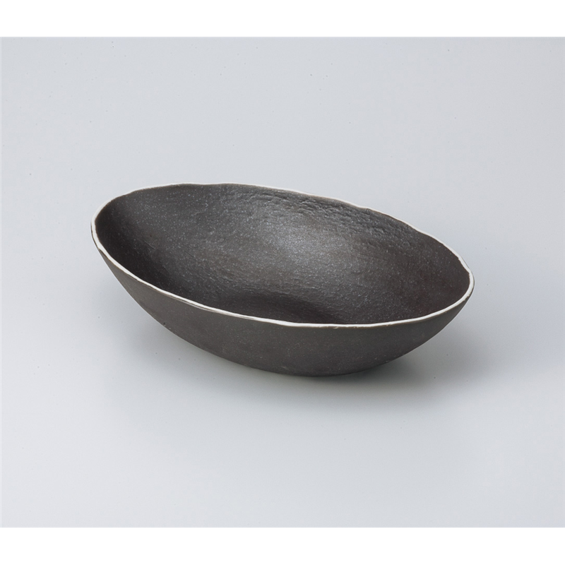 古林陶器 多用鉢 黒釉だ円盛鉢 822320426 1個(ご注文単位1個)【直送品】