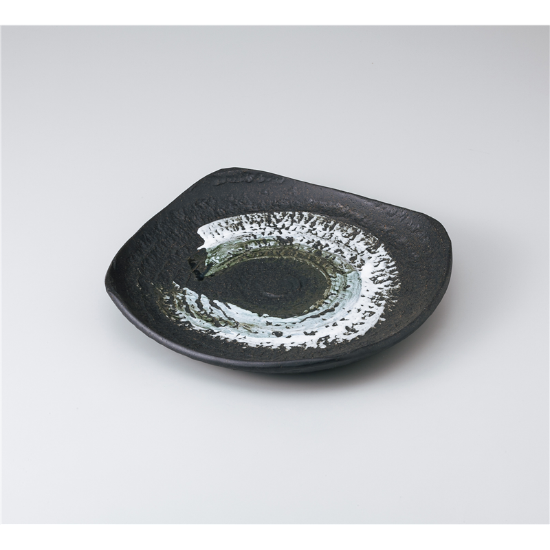 古林陶器 盛込皿 山科(黒)27.5cm角丸皿 1026140363 1個(ご注文単位1個)【直送品】