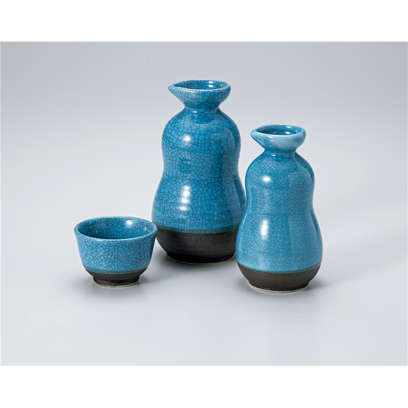 古林陶器 酒器 墨貫入 ブルー 大徳利 1324750454 1個(ご注文単位1個)【直送品】
