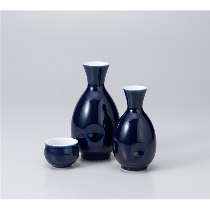古林陶器 酒器 ネイビー両ペコ徳利(大) 1127830174 1個(ご注文単位1個)【直送品】