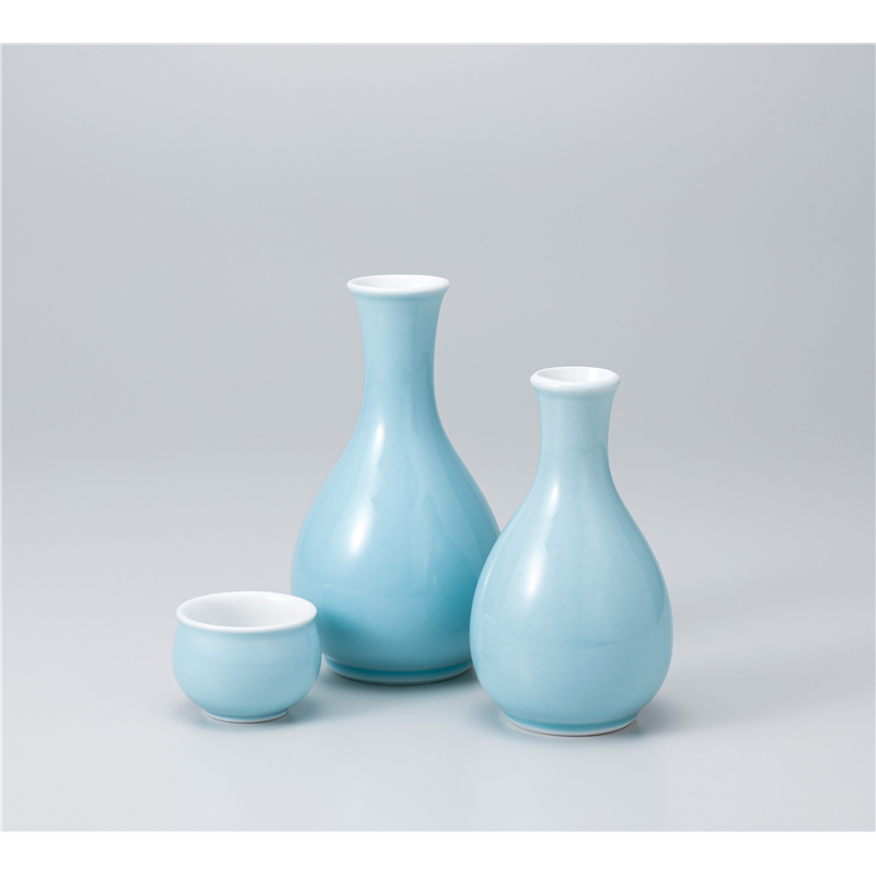 古林陶器 酒器 水青磁塗分け 玉型徳利(大) 1127820778 1個(ご注文単位1個)【直送品】