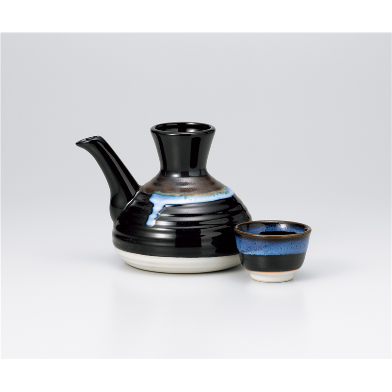 古林陶器 酒器 深海ブルー3号カンピン 1325010351 徳利のみ 1個(ご注文単位1個)【直送品】
