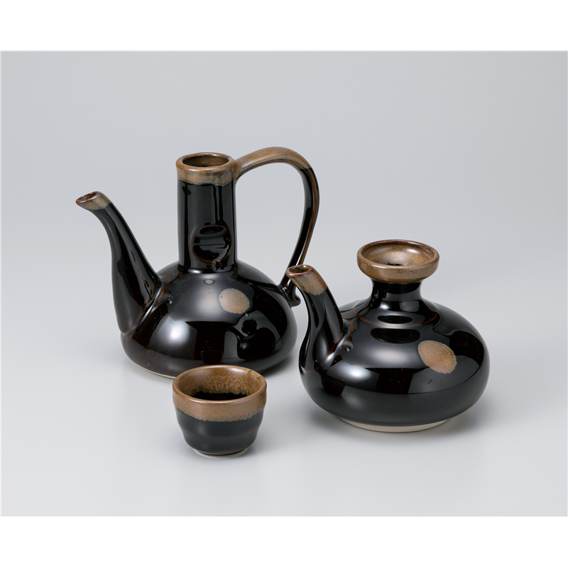 古林陶器 酒器 天目金流手付燗瓶 1128320157 徳利のみ 1個(ご注文単位1個)【直送品】