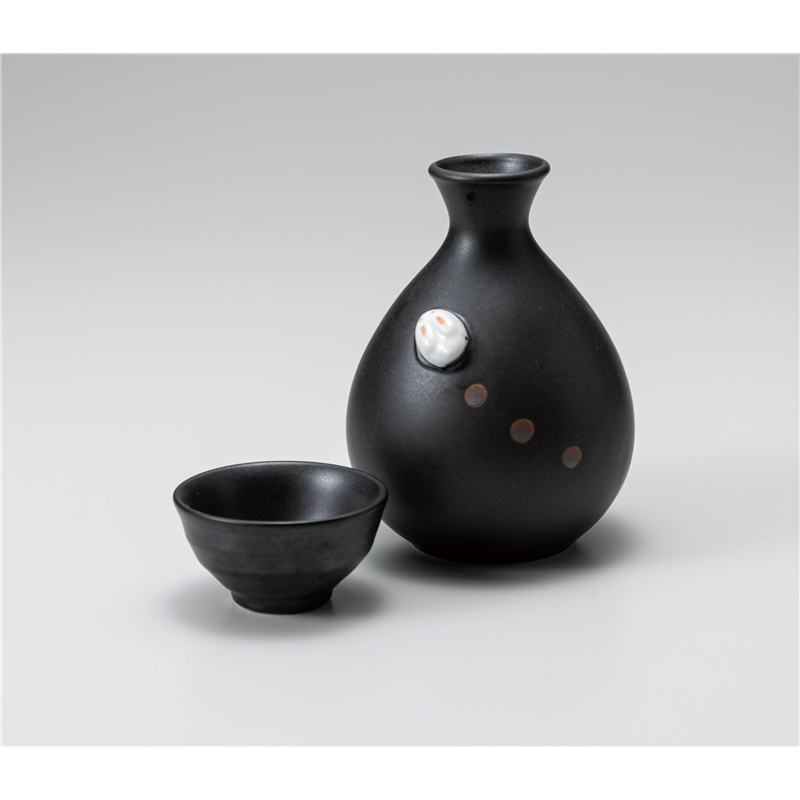 古林陶器 酒器 うさぎ黒 徳利 1227420554 1個(ご注文単位1個)【直送品】