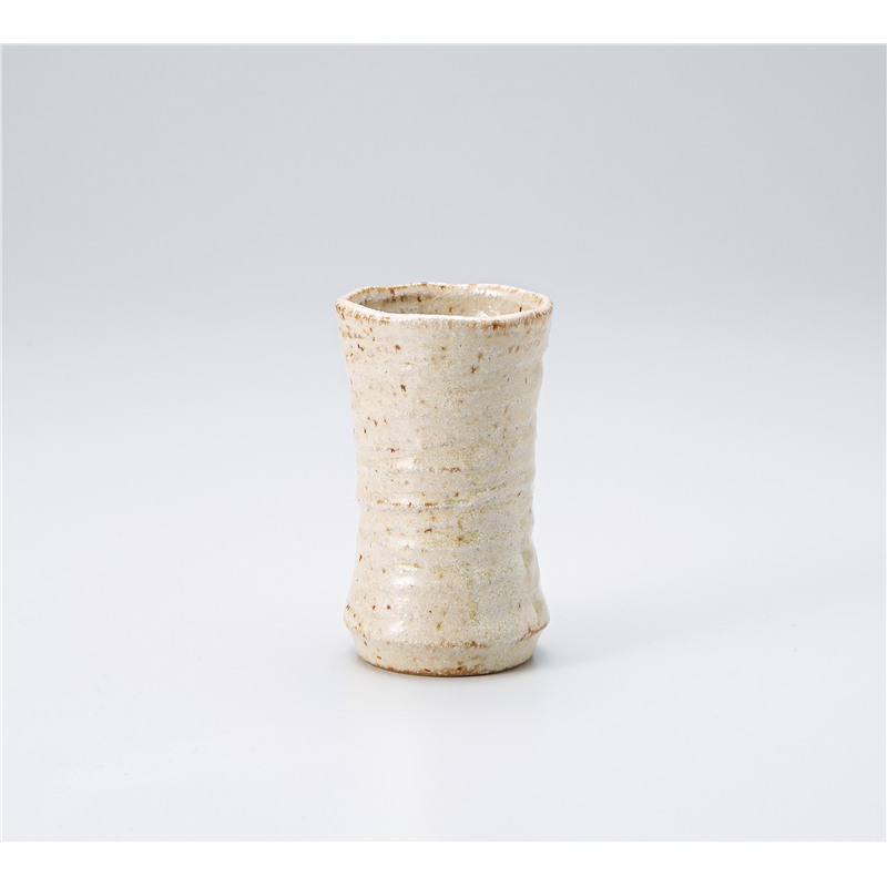 古林陶器 ビールジョッキ・フリーカップ 粉引うす茶削り一口コップ 1325940660 1個(ご注文単位1個)【直送品】