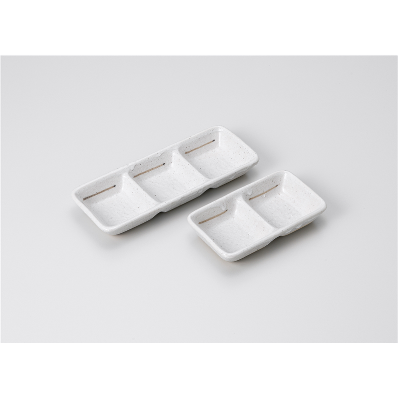 古林陶器 そば用品・薬味皿 ねずみ志野3品盛(小) 1229620370 1個(ご注文単位1個)【直送品】
