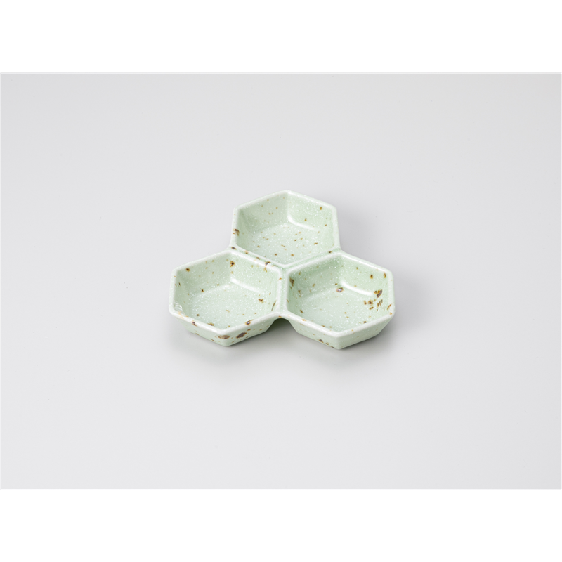 古林陶器 そば用品・薬味皿 わさび斑点3品皿 1230130370 1個(ご注文単位1個)【直送品】