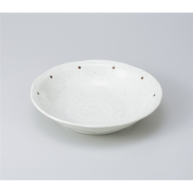 古林陶器 めん皿 粉引ドット7.0深皿 820320111 1個(ご注文単位1個)【直送品】