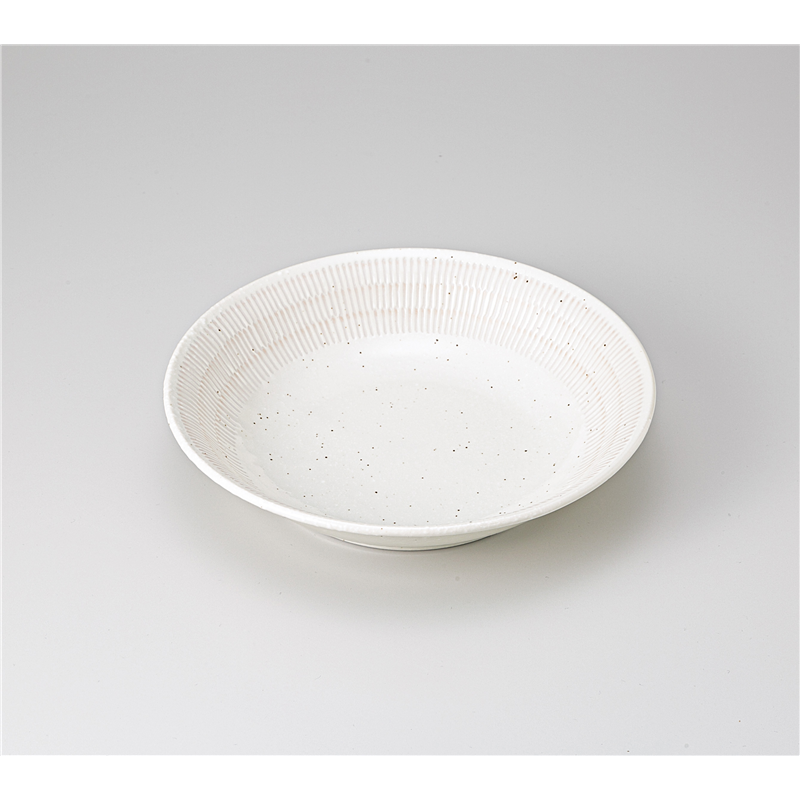 古林陶器 めん皿 粉引トチリ 21.5cm深プレート 1230740131 1個(ご注文単位1個)【直送品】