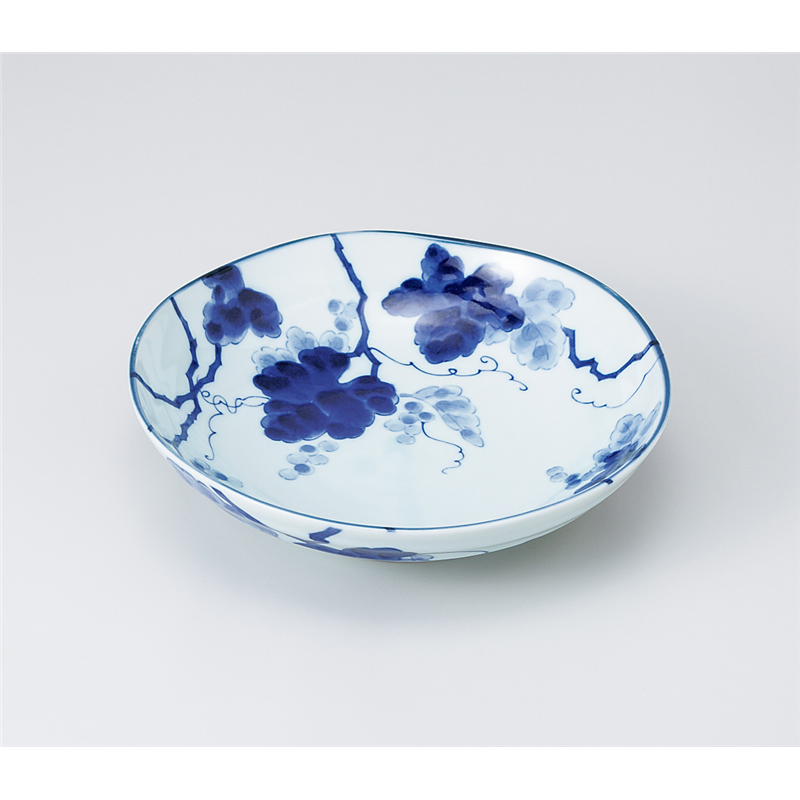 古林陶器 めん皿 藍染ぶどう6.8麺皿 931120241 1個(ご注文単位1個)【直送品】