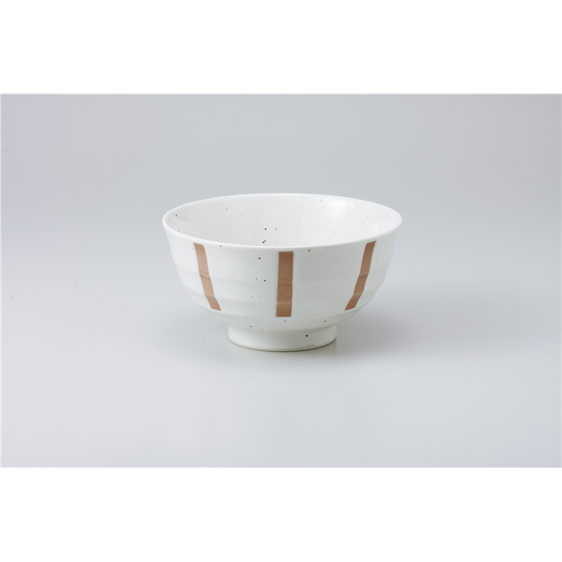 古林陶器 丼 白結晶ストライプ5.5多用丼 933130111 1個（ご注文単位1個）【直送品】