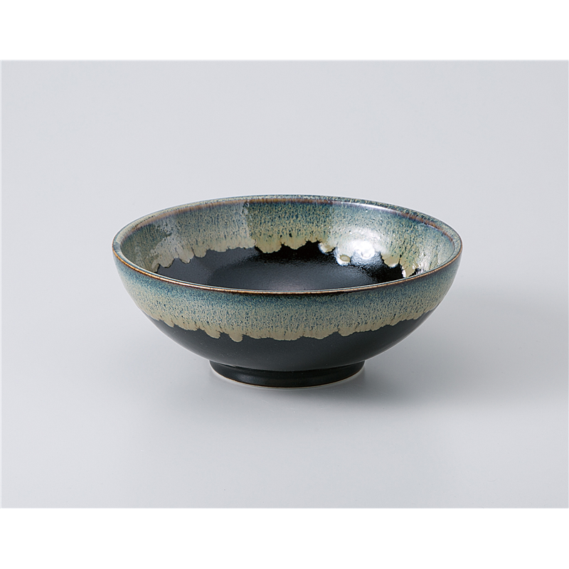 古林陶器 丼 天目白流し麺鉢 1132910335 1個（ご注文単位1個）【直送品】