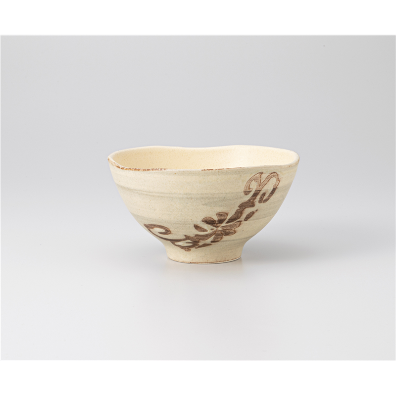 古林陶器 飯椀 アラベスク灰マット茶碗 935520405 1個（ご注文単位1個）【直送品】