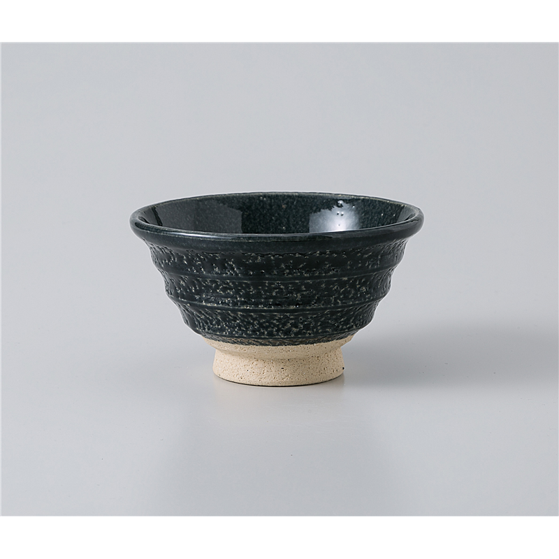 古林陶器 飯椀 紺釉 削り反茶碗 1135510578 1個(ご注文単位1個)【直送品】