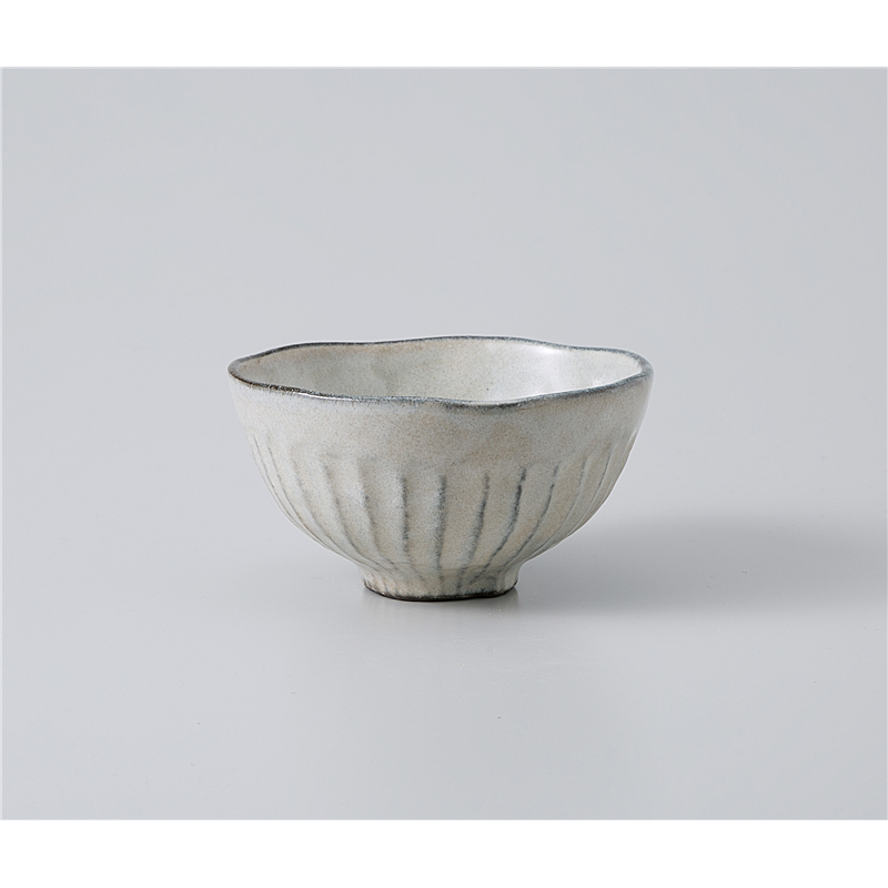 古林陶器 飯椀 黒土粉引削ぎ丸茶碗 1135520115 1個(ご注文単位1個)【直送品】