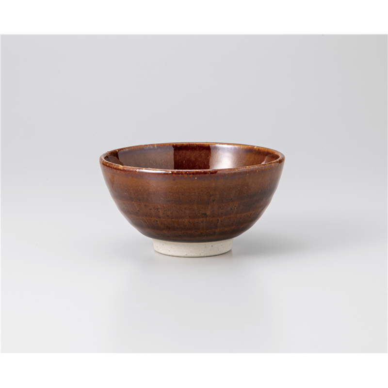 古林陶器 飯椀 アメ釉 丸茶碗 1235120431 1個(ご注文単位1個)【直送品】