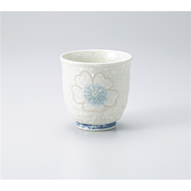古林陶器 長湯呑 淡雪桜湯呑(ブル-) 637260516 1個（ご注文単位1個）【直送品】