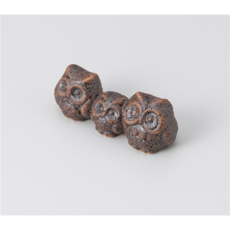 古林陶器 箸置 親子ふくろう(こげ茶)箸置 1241440251 1個（ご注文単位1個）【直送品】