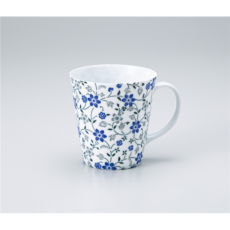 古林陶器 マグ 軽量薄造りマグカップ花柄 青 1353620276 1個(ご注文単位1個)【直送品】
