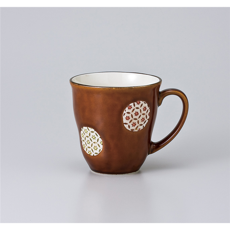古林陶器 マグ 茶丸紋軽量マグカップ 663610416 1個(ご注文単位1個)【直送品】