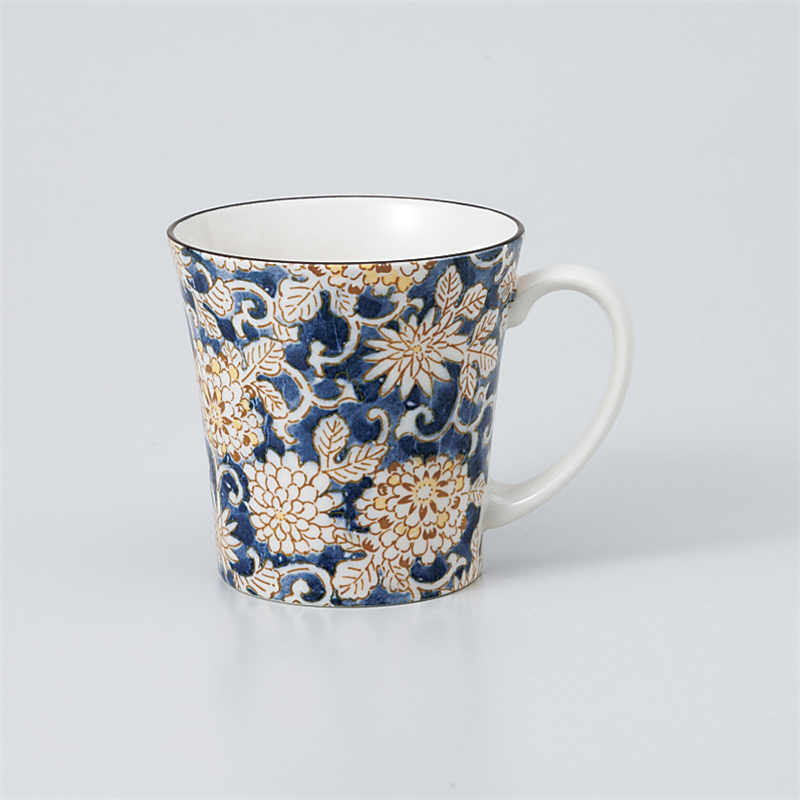 古林陶器 マグ 軽量反型マグ色唐草(紺) 965160315 1個(ご注文単位1個)【直送品】