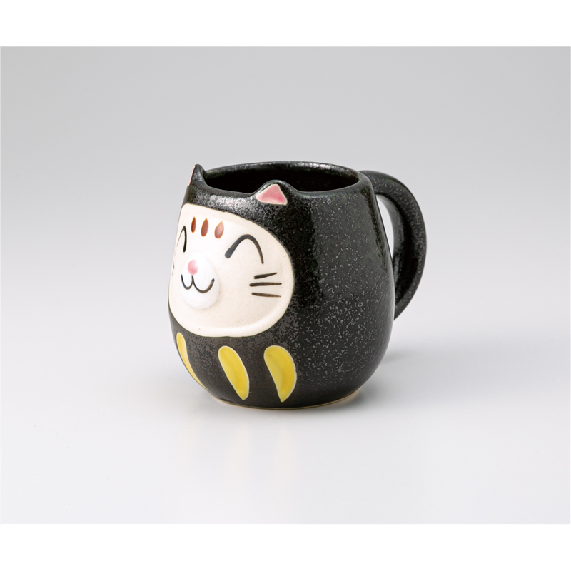 古林陶器 マグ 猫だるま 黒マグ 1261510154 1個(ご注文単位1個)【直送品】