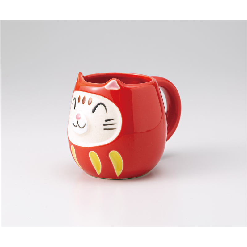 古林陶器 マグ 猫だるま 赤マグ 1261510354 1個(ご注文単位1個)【直送品】