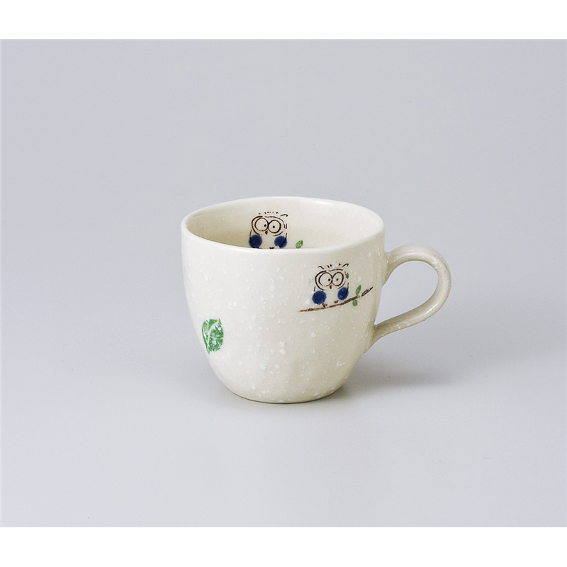 古林陶器 マグ 幸せふくろう丸コーヒー碗 青 663840557 1個(ご注文単位1個)【直送品】