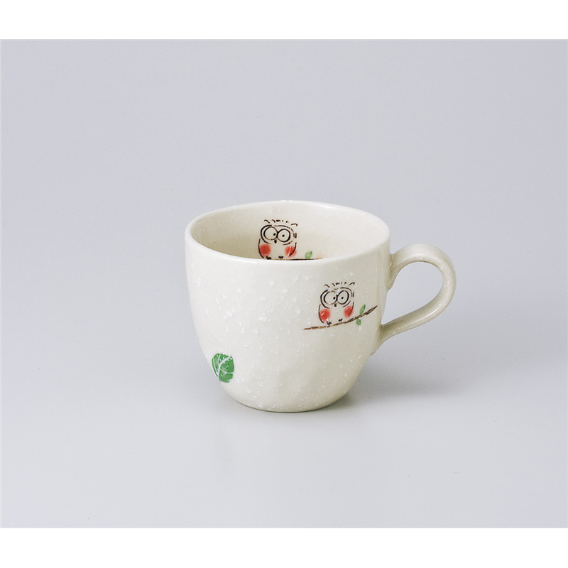 古林陶器 マグ 幸せふくろう丸コーヒー碗 赤 663840657 1個(ご注文単位1個)【直送品】
