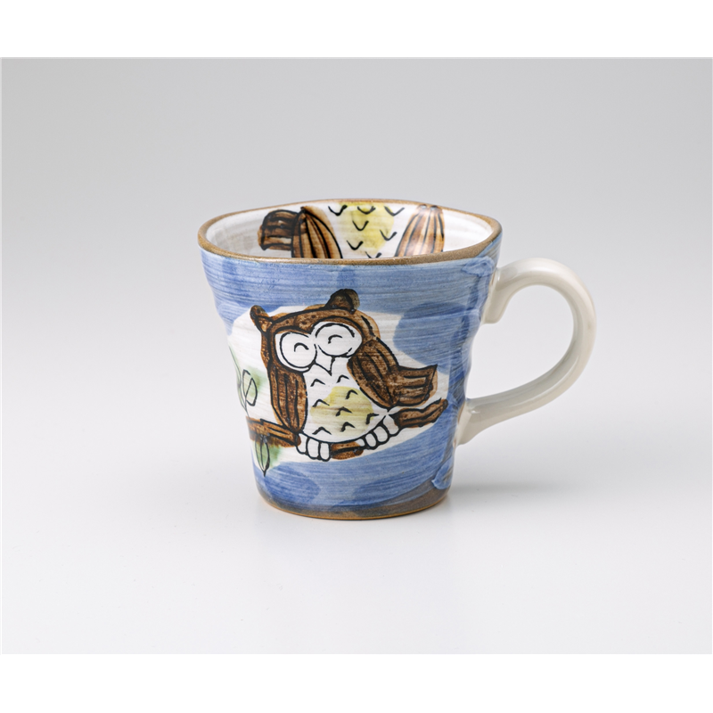 古林陶器 マグ 粉引ふくろう 青マグ 1261560231 1個(ご注文単位1個)【直送品】