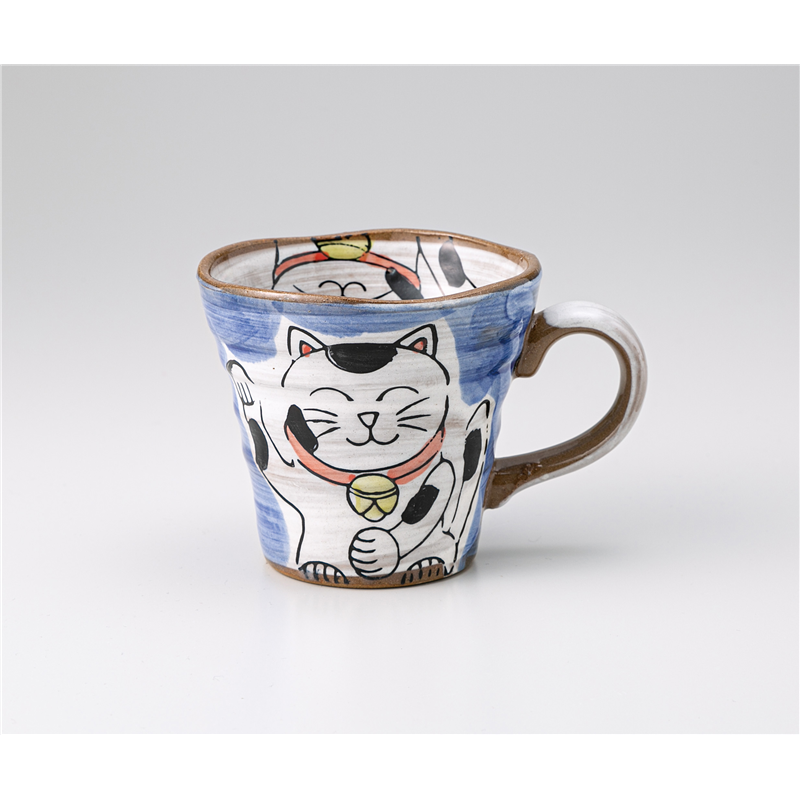 古林陶器 マグ 粉引ねこ 青マグ 1261560631 1個(ご注文単位1個)【直送品】