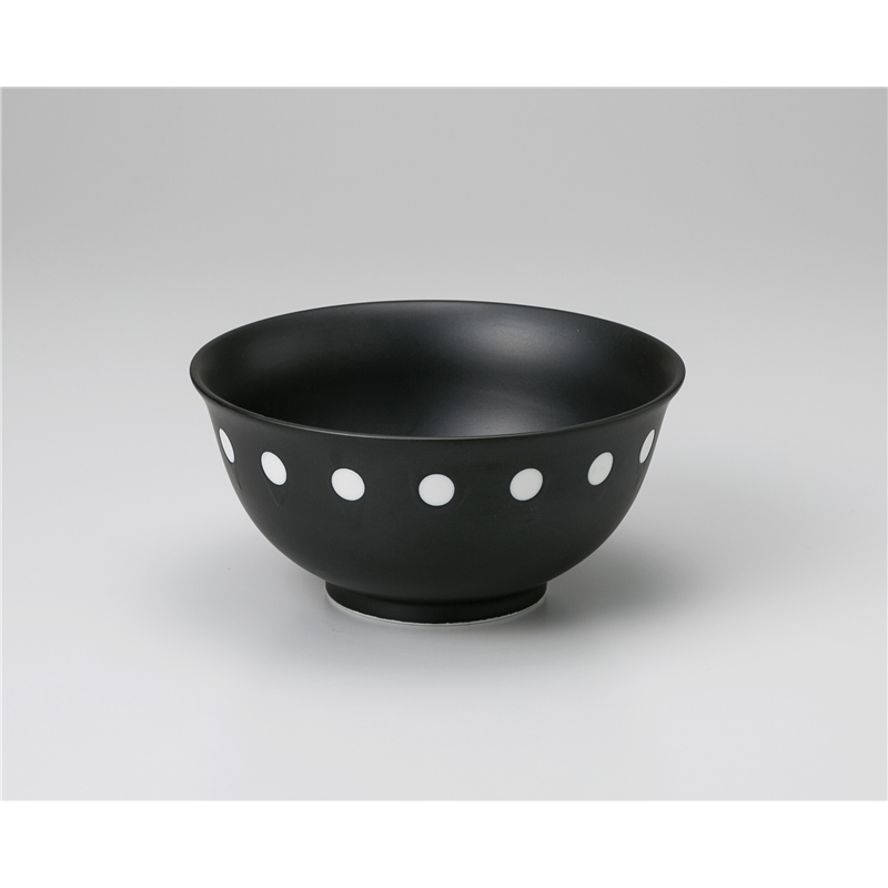 古林陶器 中華単品 黒ドット深口ラーメン丼 1069830240 1個（ご注文単位1個）【直送品】