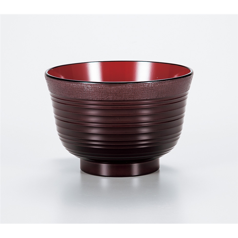 古林陶器 会津漆器汁椀 レンジ汁椀 溜帯 千筋 974630395 1個(ご注文単位1個)【直送品】