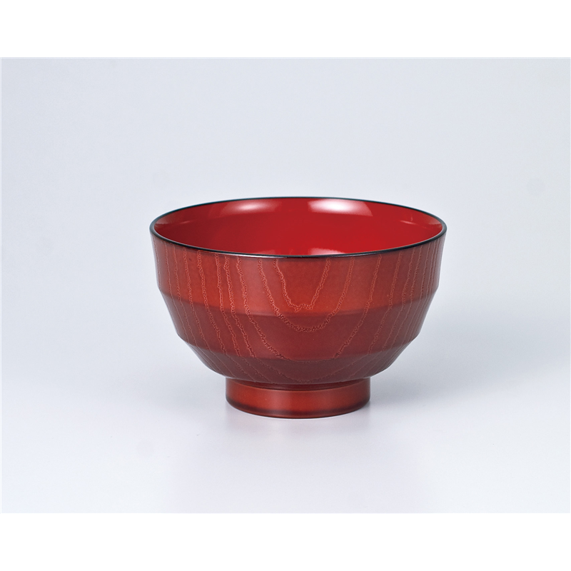 古林陶器 会津漆器汁椀 レンジ汁椀 春慶 乱筋木彫 669120595 1個（ご注文単位1個）【直送品】