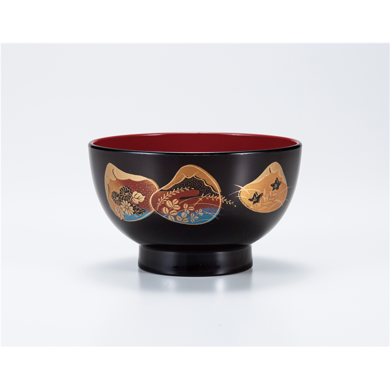 古林陶器 会津漆器汁椀 溜 寿汁椀 ハマグリ 1268550497 1個(ご注文単位1個)【直送品】