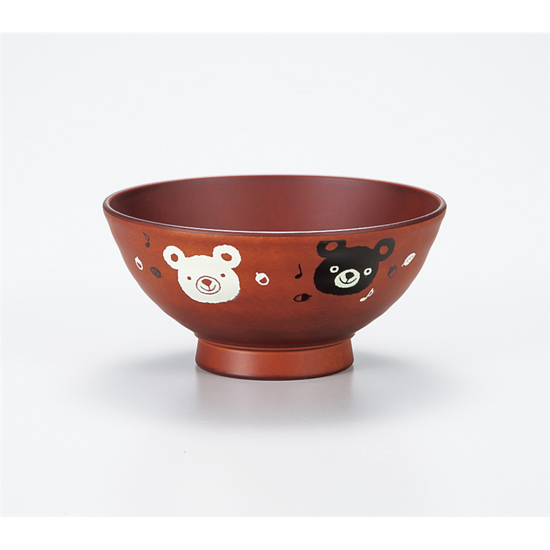 古林陶器 会津漆器汁椀 BR 子供飯椀くま 975710397 1個（ご注文単位1個）【直送品】