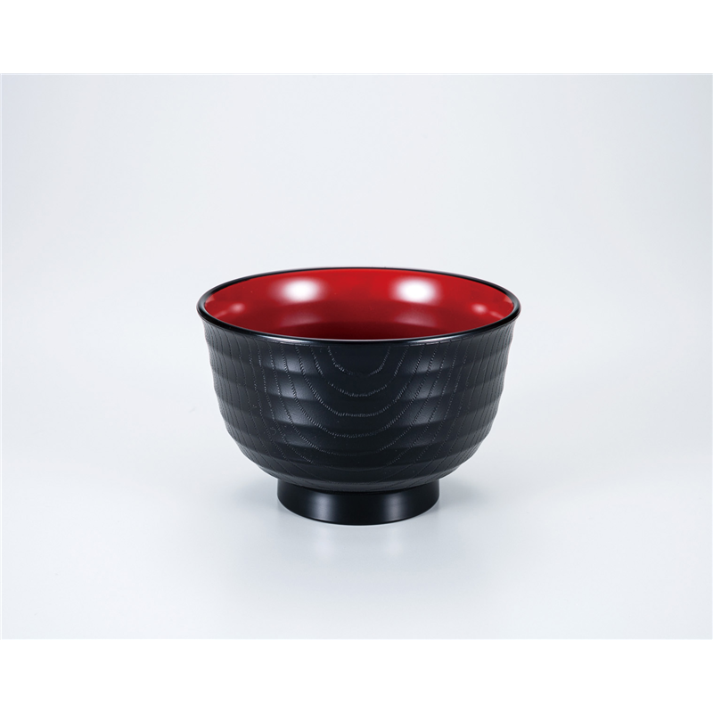 古林陶器 越前漆器椀 ロクロ汁椀(中) 黒内朱 869620698 1個（ご注文単位1個）【直送品】
