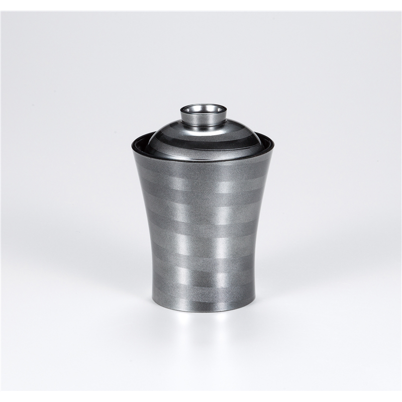 古林陶器 越前漆器椀 竹扇箸洗椀 華秀塗(シルバー) 内黒 渦 1074510598 1個(ご注文単位1個)【直送品】